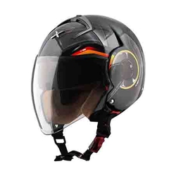 Axor Striker Hitman Open Face Helmet With Clear Visor (Black Grey, M)